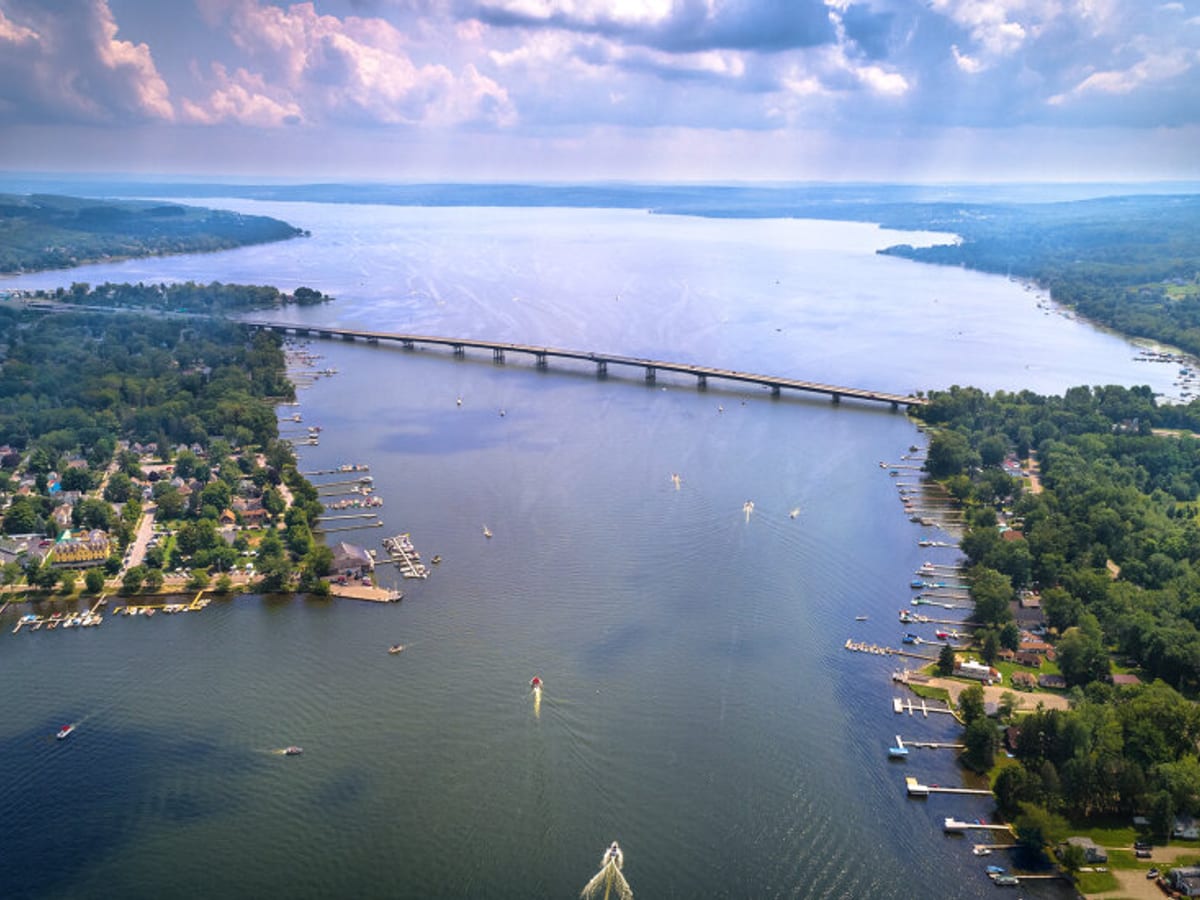 Aerial over Chautauqua Lake